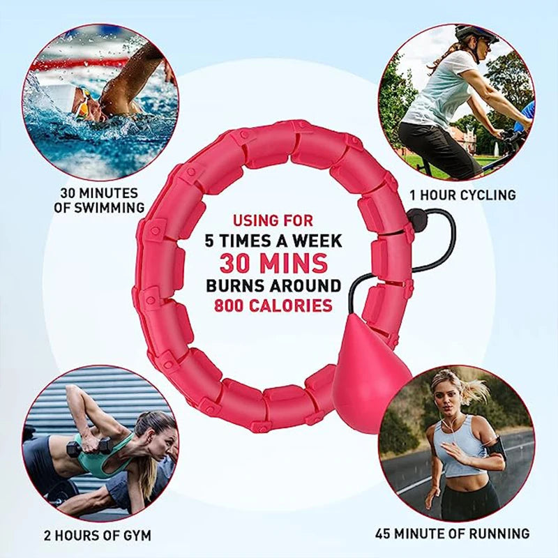 24 Sections Smart Sport Hoop Adjustable Thin Waist Massager Exercise Gym Circle Ring Fitness Equipment Waist Easy Weight Loss
